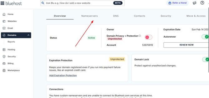bluehost first step