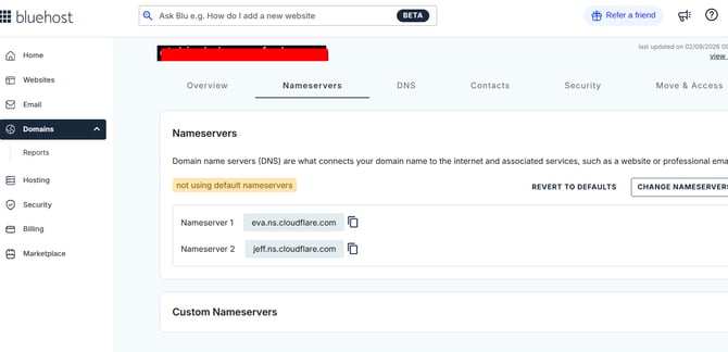 bluehost last step