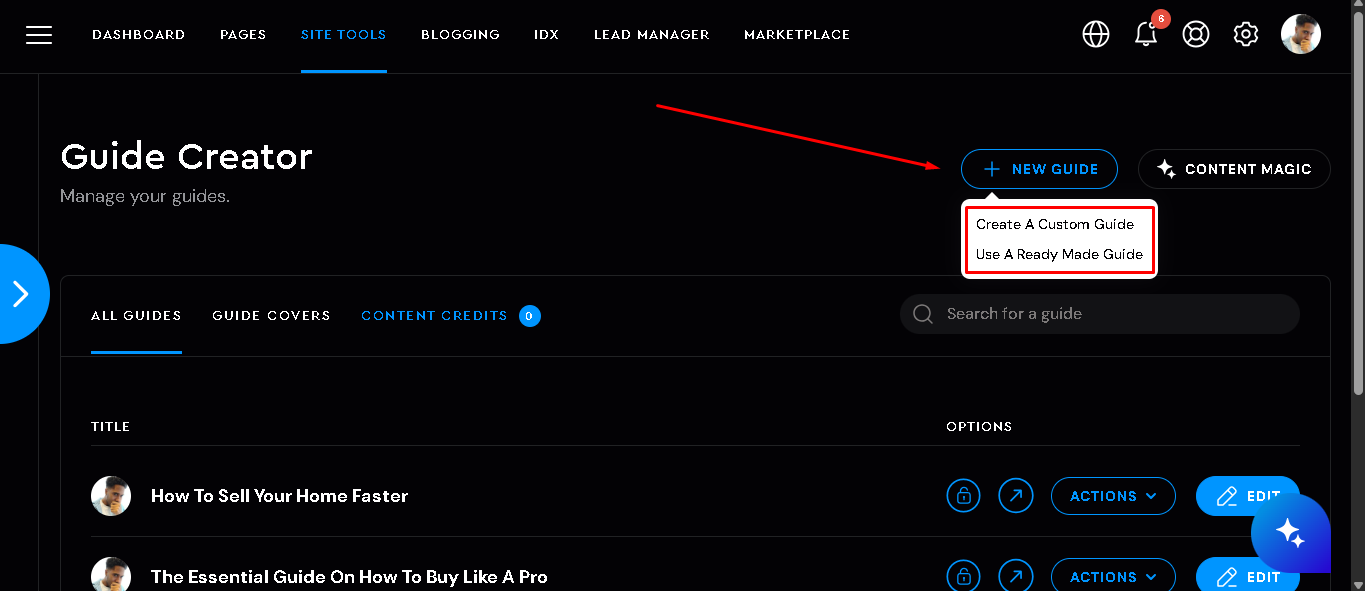 Guide Creator: Edit a Templated Guide